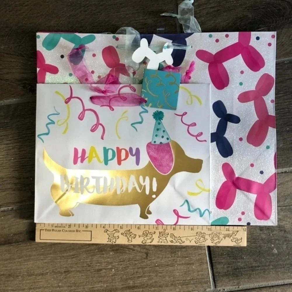 NWT Dachshund birthday gift bag and card bundle